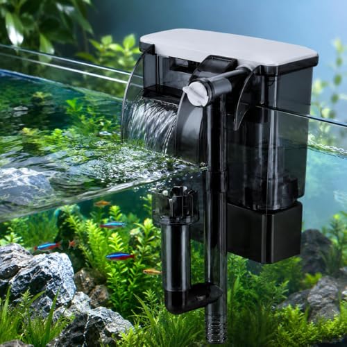 Image of Rizopets BLH-402 Hang on Filter, Aquarium Filter, 6W, 400L /H Max Output, Advanced Air Compressing System (BLH-402)