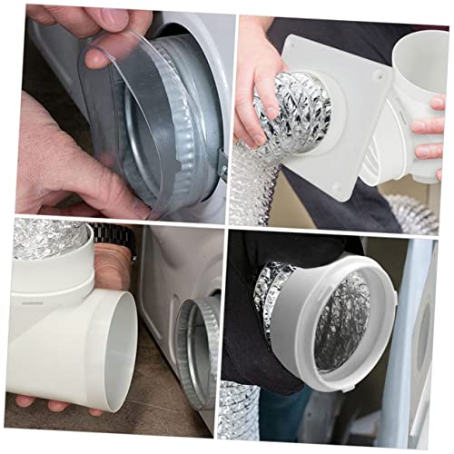 NIYANGLE 1 Set Droger Slang Ontluchtingsplaat Droogmachine Droogdok Aansluiting Handig Adapter Voor Muurplaat Voor Droger Adapter Voor Droogslangsysteem Buikspieren Droog Buis Belangrijk - Image 4