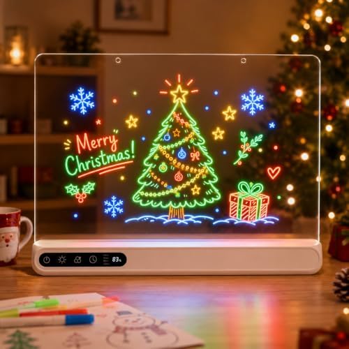 LED Drawing Board,14''RGB Light Up Doodle Board with 14 Light Effect image 2