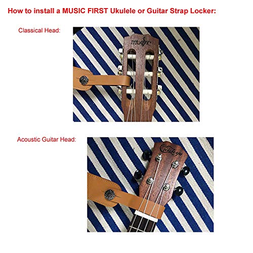 MUSIC FIRST Sangle pour ukulélé en toile souple et cuir véritable avec sangle en cuir véritable Motif chat pastèque - Les Beatles, Paul McCartney, John Lennon, RIngo Starr, George Harrison MUSIC FIRST Sangle pour ukulélé en toile souple et cuir véritable avec sangle en cuir véritable Motif chat pastèque – Image 8
