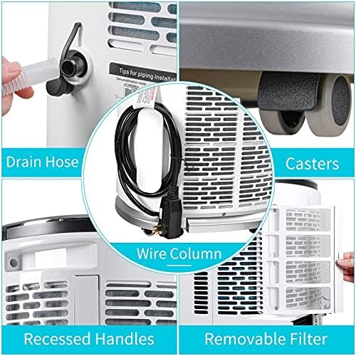 COLZER 1,4000 BTU Portable AC Air Conditioner 4-in-1 Indoor Room Conditioning System with Cooler, Dehumidifier, Fan, Auto Mode, Exhaust Hose, Window Seal, Wheels & Remote