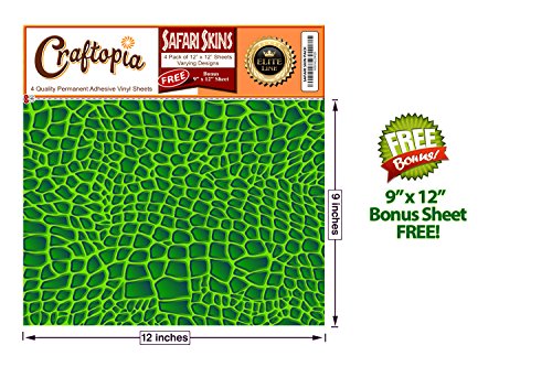 Safari Patterned Vinyl Sheets Animal Prints 4 Pack | Leopard Cheetah/Tiger Giraffe Zebra Tiger Gator Printed Pattern Sheet For Cricut Silhouette Cameo Craft Cutter | Similar To Oracal 651 For Decals #TOP5