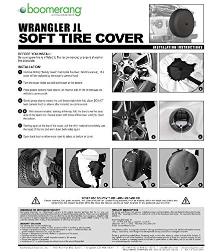 Boomerang - Not All Who Wander Are Lost - 33" Soft Jl Tire Cover For Jeep Wrangler Jl (With Back-Up Camera) - Rubicon (2018-2021) #TOP5
