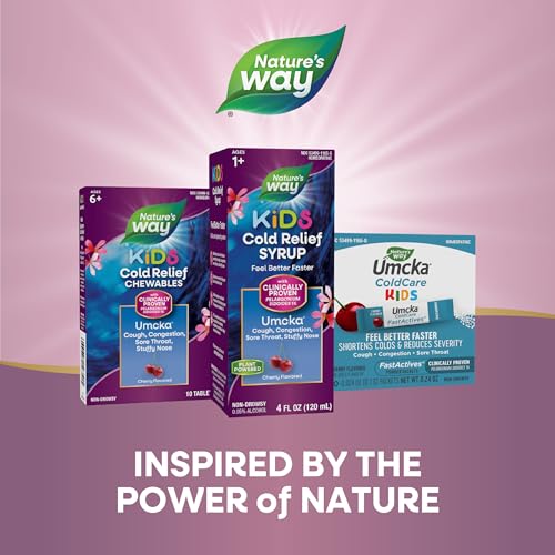 Nature's Way Umcka Cold Relief Syrup for Kids 1+, Shortens Duration & Reduces Severity, Multi-Symptom Homeopathic Cold Remedy, Phenylephrine Free, Cherry Flavored, 4 Fl Oz (Pack of 2) - image 6
