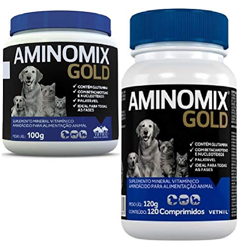 Combo Aminomix Gold 1un Pó 100g + 1un Gold 120cps - Vetnil