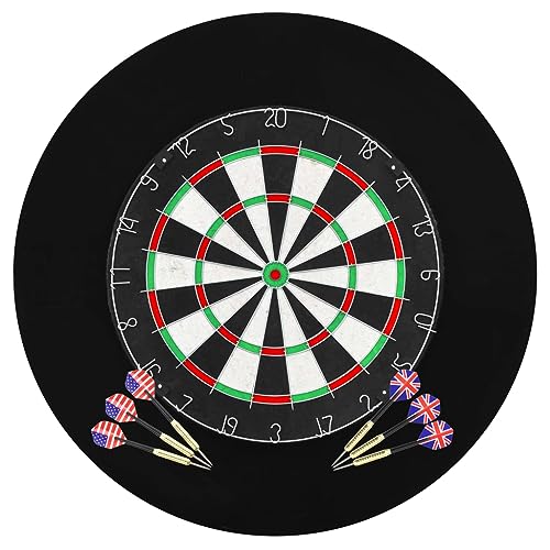 Indoor Games Profi Dart Set mit Dartscheibe und Surround Sisal Steel Wurfpfeile