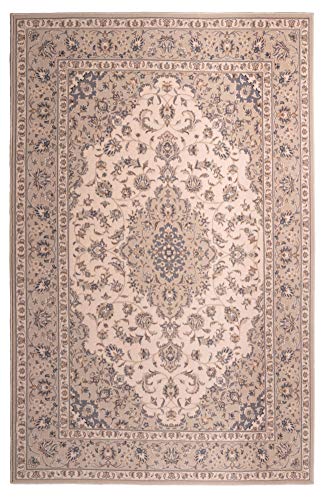 Klassischer Orient-Teppich aus 100% nachhaltiger Schurwolle | Florales Mittelmotiv | 240 x 340 cm; Farbe: hell beige… – Bild 3
