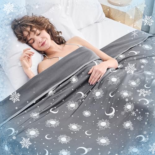 Image of inhand Cooling Blanket Full Size (80 inchx90 inch) - Double Sided Cooling Blankets for Hot Sleepers, Breathable Soft Lightweight Summer Blanket for Beach, Sofa Bed Couch, Room Decor, Gifts for Women Ink Grey