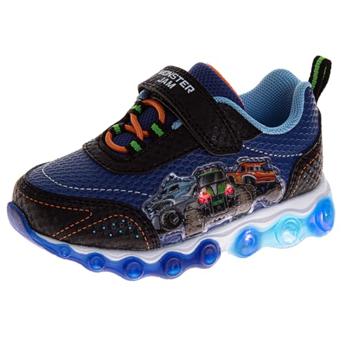 Josmo Kids Monster Jam Grave Digger LED ���C�g�A�b�v�V���[�Y Megalodon �����X�^�[�g���b�N�V���[�Y �j�̎q�p El Toro Loco (�T�C�Y:6-10 �c��/11-12 �����Ȏq��), �u���[�u���b�N,