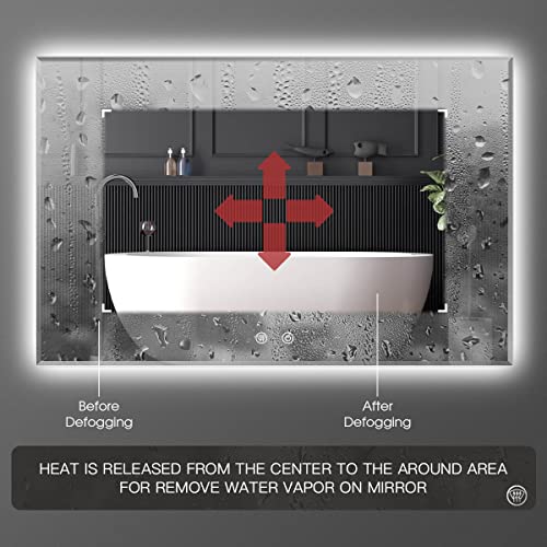 Iowvoe 55 X 36 Inch Led Bathroom Backlit Mirror For Wall, Lighted Bathroom Vanity Mirror #TOP1