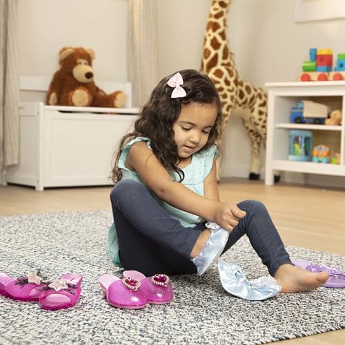 Image of Melissa & Doug Dress-Up Shoes Set for Kids (4 Pairs) - Step in Style! High-Heeled Role Play Shoes - Pretend Play Costume Accessories for Toddlers & Preschool Ages 3+ (Pack of 12)
