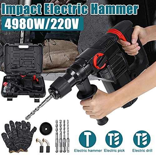 Tqing Elektrische Bohrerschlagbohrer Elektrischer Schlaghammer, 4980W 220V AC Drehbohrer Abrisshammer Elektrowerkzeuge 8… – Bild 7