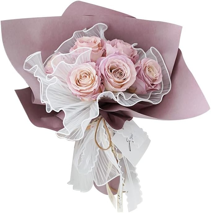 Miniatura 7 de X Hot Popcorn 3PCS 4.5 Yard Bouquet Papel de embalaje Floristería Papel de embalaje de flores frescas Ramo de papel de malla Papel de embalaje