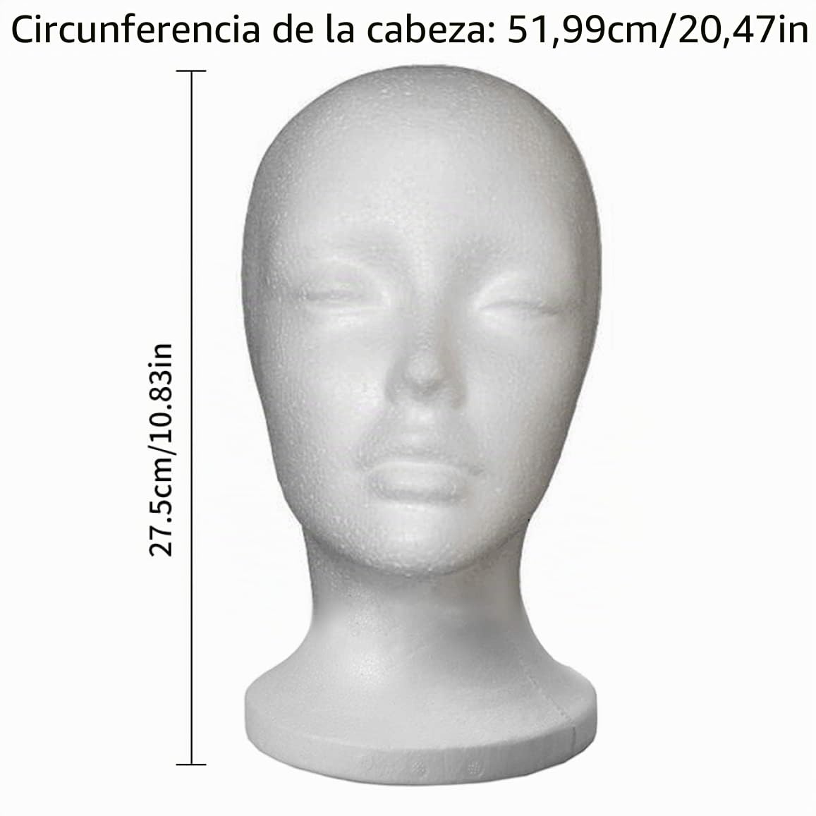 Cabeza de Espuma de poliestireno, Mannequin Head PE Foam Femenina de lombrices Blancos Firma de Peluca Cabeza de Entrenamiento de la Cabeza para el Tatuaje de Maquillaje Peinado