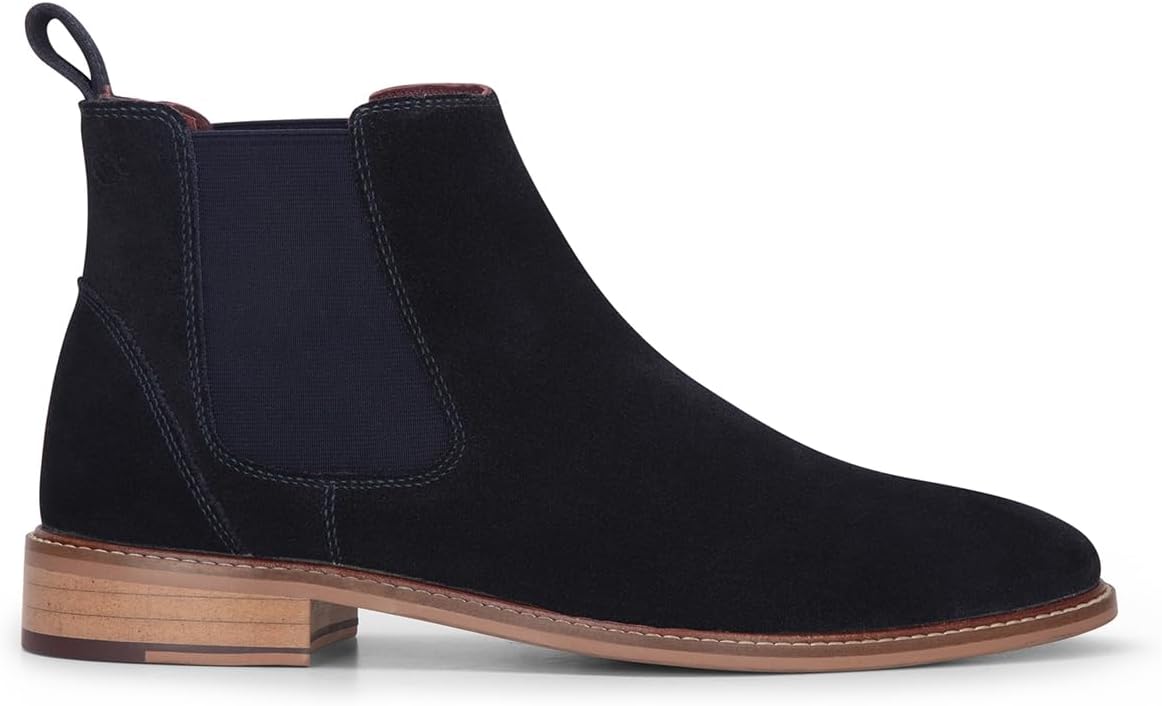 Men's Brown Suede Leather Slip-On Chelsea Ankle Boots