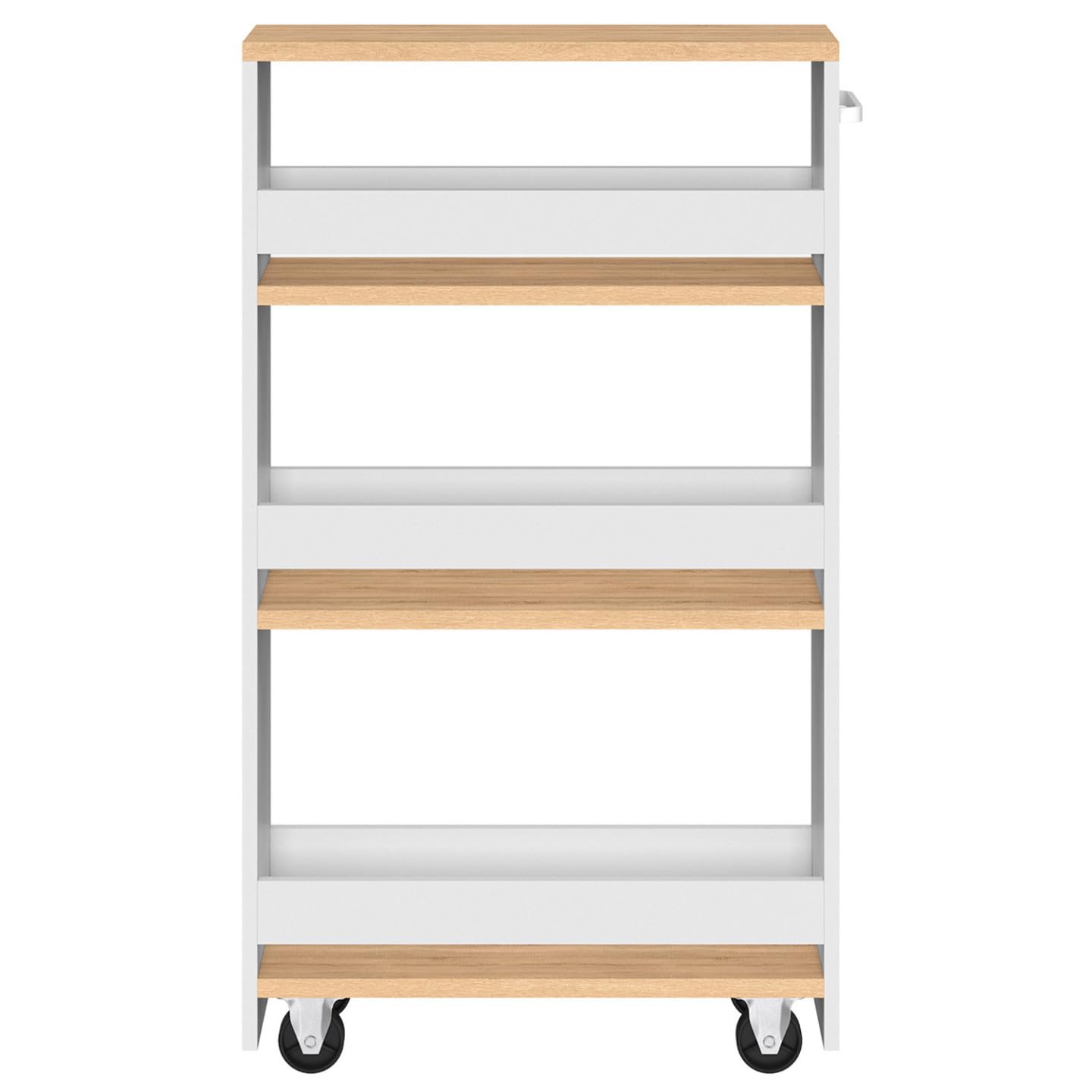 IDMarket - Desserte de cuisine gain de place HAGA chariot de rangement à étages blanc et façon hêtre