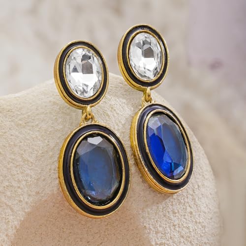 Image of Rubans Drop Earrings American Diamond Crystal Stylish Trendy Jewellery Gift for Women & Girls
