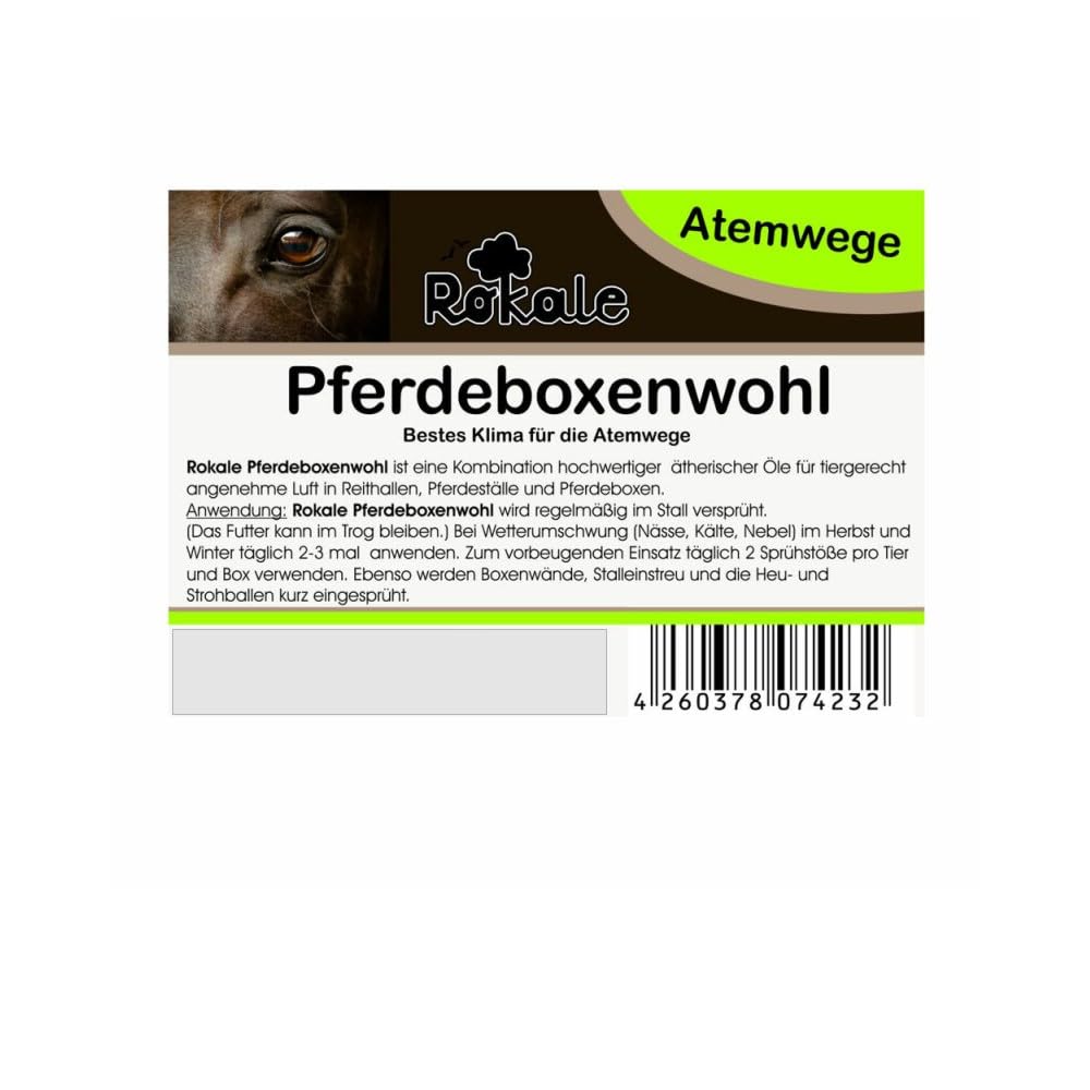 Pferdeboxenwohl - Atemwege Pferde, für staubempfindliche Pferde, Heustauballergie, sorgt für angenehme und frische Stallluft (500 ml)