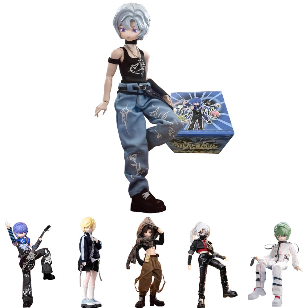 niannyyhouse BJD Blind Box Figurines, Ball Jointed Doll with Clothes, Zack Event Series, 1/8 Scale Action Figure (6PCs)