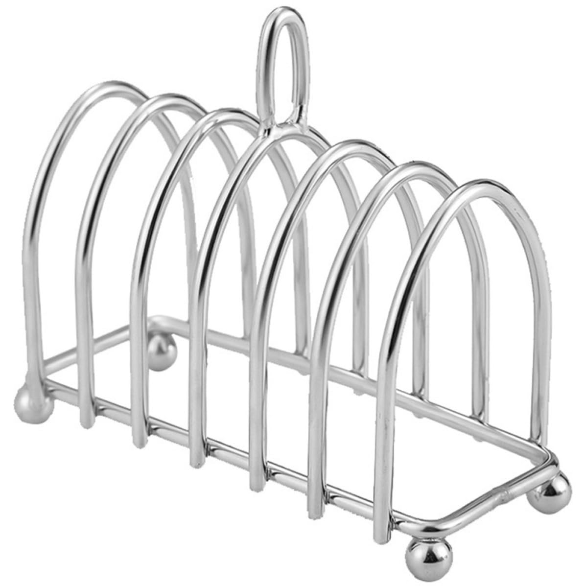 Rejilla de acero inoxidable para tostar pan HOUDERCO con soporte de almacenamiento práctico