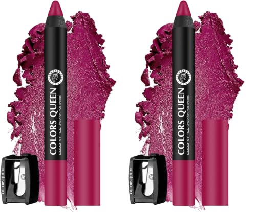 Image of Colors Queen Color It All Long Lasting Crayon Lipstick | Up to 18 Hours Stay | Creamy Matte Finish | Waterproof & Light Weight| Smudge Proof & Non-Transferable | Lipstick for Women (Plum Pick,3.5g)
