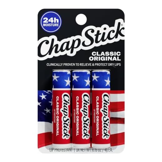 ChapStick Classic Original Americana Lip Balm with 24 Hour Moisture, 3-Pack