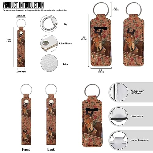 doginthehole Travel Bottle Keychain Holders Set of 4Pcs Leather Wristlet Keychain Chapstick Holder Lipstick Sleeve Pouch2