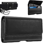 Mopaclle Holster de téléphone avec clip ceinture pour iPhone 17 Pro 16 Pro15 Pro 15 14 Pro 14 13 Pro 12 11 Galaxy S25 S24 S23 S22 S21 S20Leather Coffret de porte-bouchon pour téléphone cellulaire -Noir