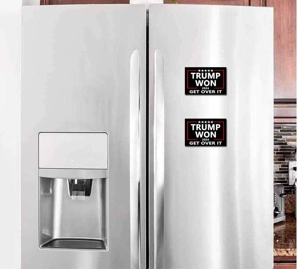 2 Pack Trump Won Get Over It 2024 47 US President Election Car Magnet Auto Truck Fridge Magnetic Stickers Decal Bumper Magnet