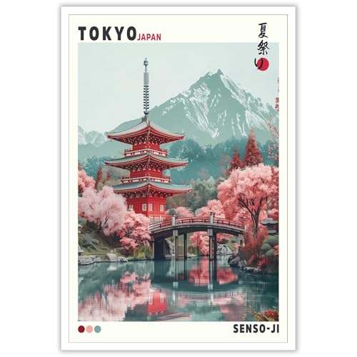 Viokalt Japan Temple Shrine Wall Art Trendy Tokyo Travel Landscape Canvas Posters Japanese Asia City...