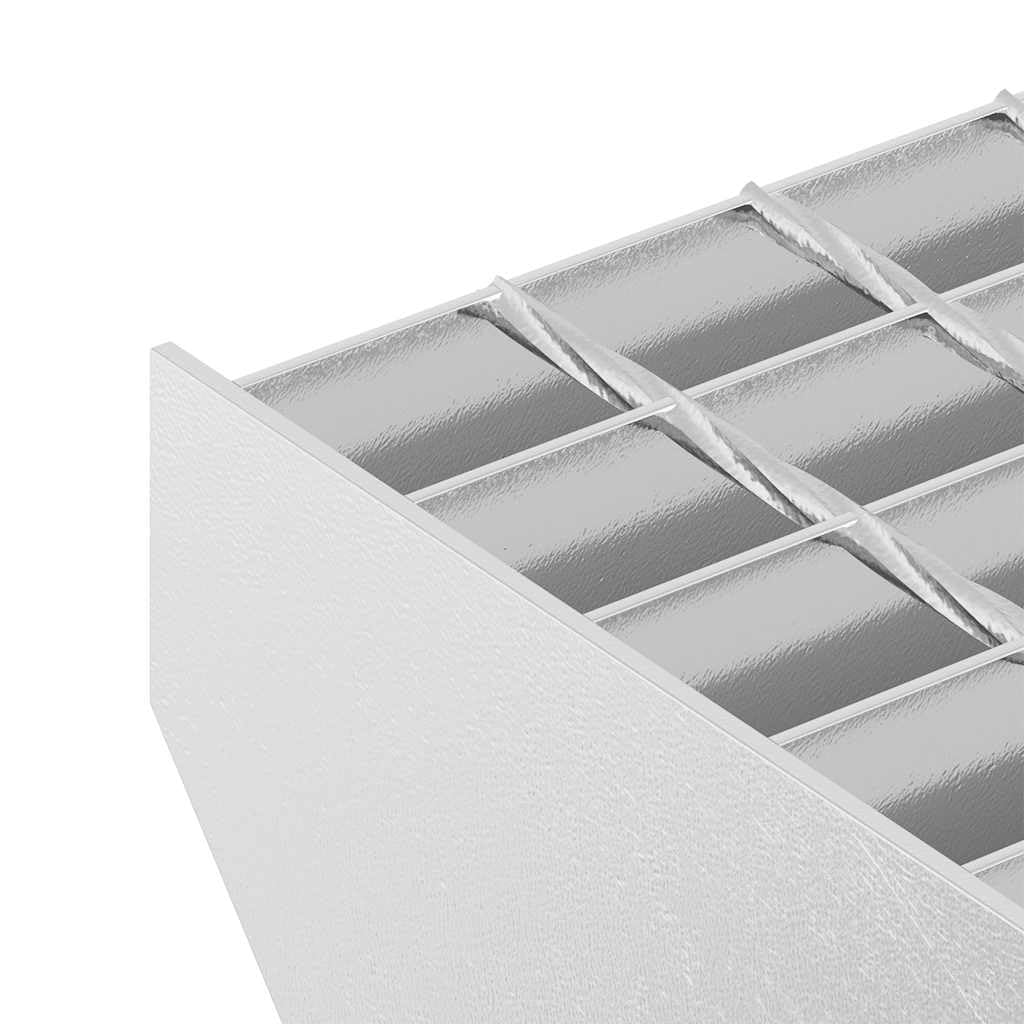 Mangloder - Scalino a griglia in acciaio zincato, 100 x 24 x 7 cm, con superficie antiscivolo, bordi antiscivolo, robusto e resistente alle intemperie, per scale, sicurezza interna ed esterna