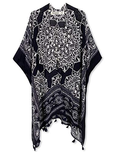 Image of Breezy Lane Women's Kimono Cardigan Summer Swimsuit Coverups Beach Cover Up with Floral Print for Vacation