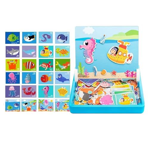 Puzzles Magnétiques Tout-Petits Jeux De Société Double Face Boîte Portable