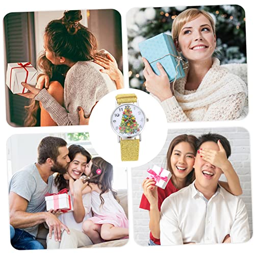 ORFOFE 1 PC Dames Kerstboom Tafel Kerst Decor Jongen Horloge Gift Vrouwen Horloge Glitter Polshorloge The Flash Gifts Xmas Tree Patroon Horloge Studenten Polshorloge Dame Horloge - Afbeelding 5