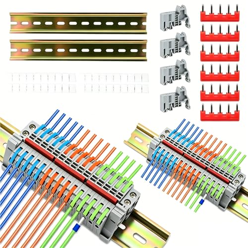 Lomhyve 30 Stück Reihenklemmen Hutschiene Verbindungsklemmen Durchgangsklemmen 0 084 mm Schnellverdrahtung Lüsterklemmen Steckbar Klemmleiste Set für Schnelle Verkabelung