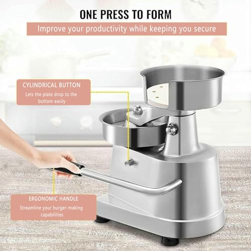 Macchina di notizie per hamburger, produttore di hamburger in acciaio inossidabile, dotato di 500 fogli di carta Patty, hamburger commerciali compongono gli strumenti per cucine e ristoranti