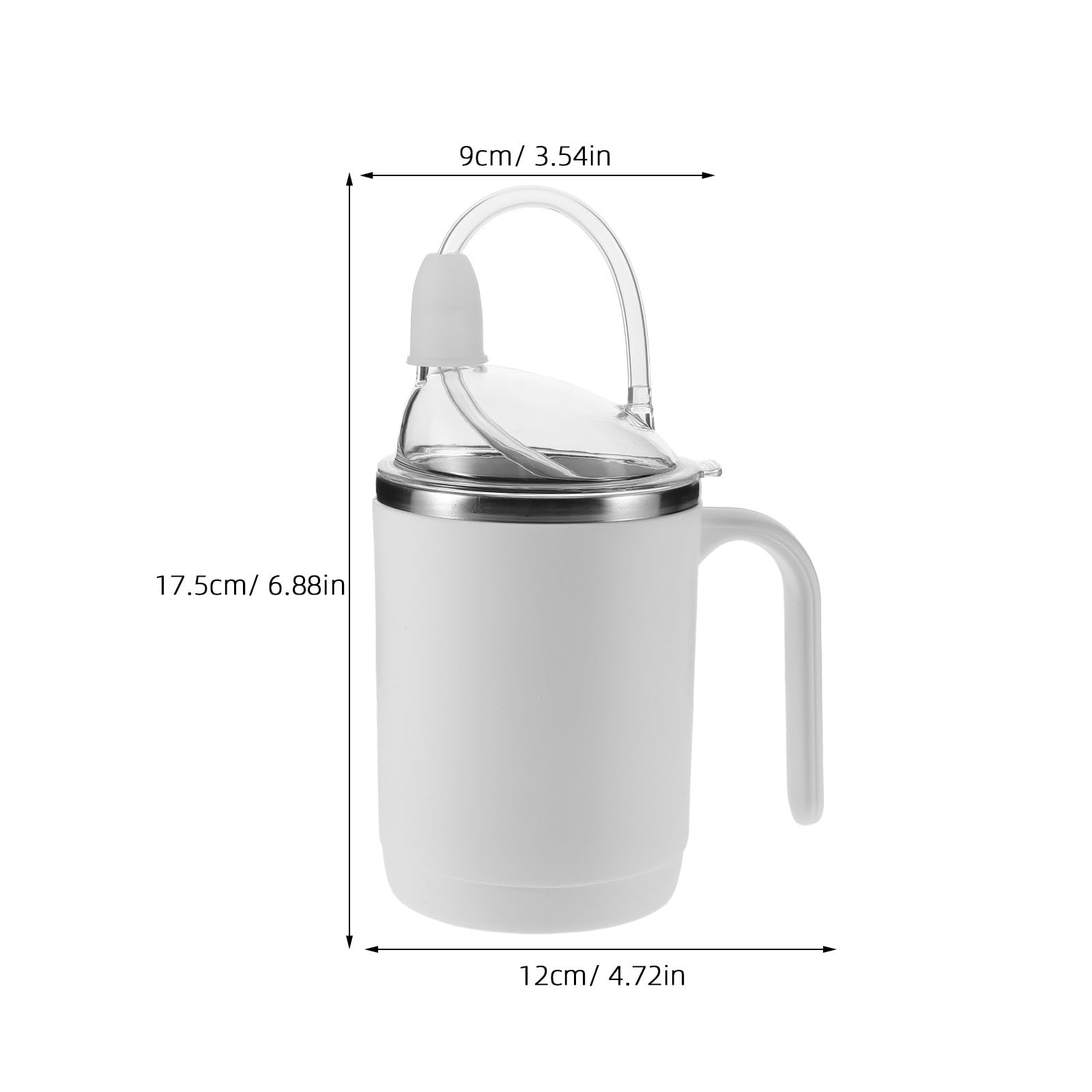 Hemobllo Auslaufsicherer Trinkbecher Edelstahl mit 450ml Fassungsvermögen und Griff und Material für Ältere Menschen für Bettlägerige Senioren im Alltag