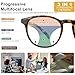 LuxGo 2Pairs Progressive Multifocal Reading Glasses, Photochromic Gray Sunglasses, Unisex, Full-Rim(Brown Tortoise,+0.75/+3.25 Magnification)