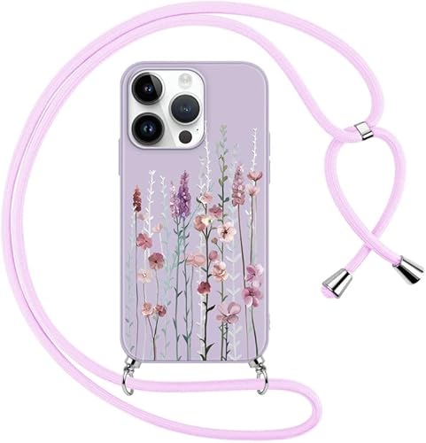 Foonary Coque pour Apple iPhone 11 Pro avec Cordon de Collier, Aesthetic Fleur M