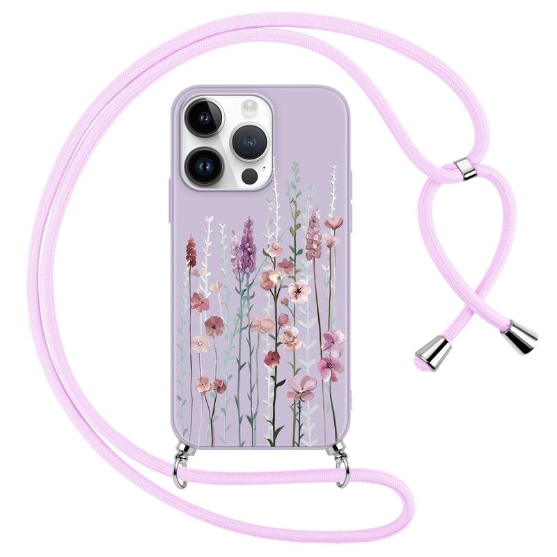 Cover con cordino per iPhone 13 Pro Max, rigida angoli rinforzati, serie Corda - trasparente - Italiano