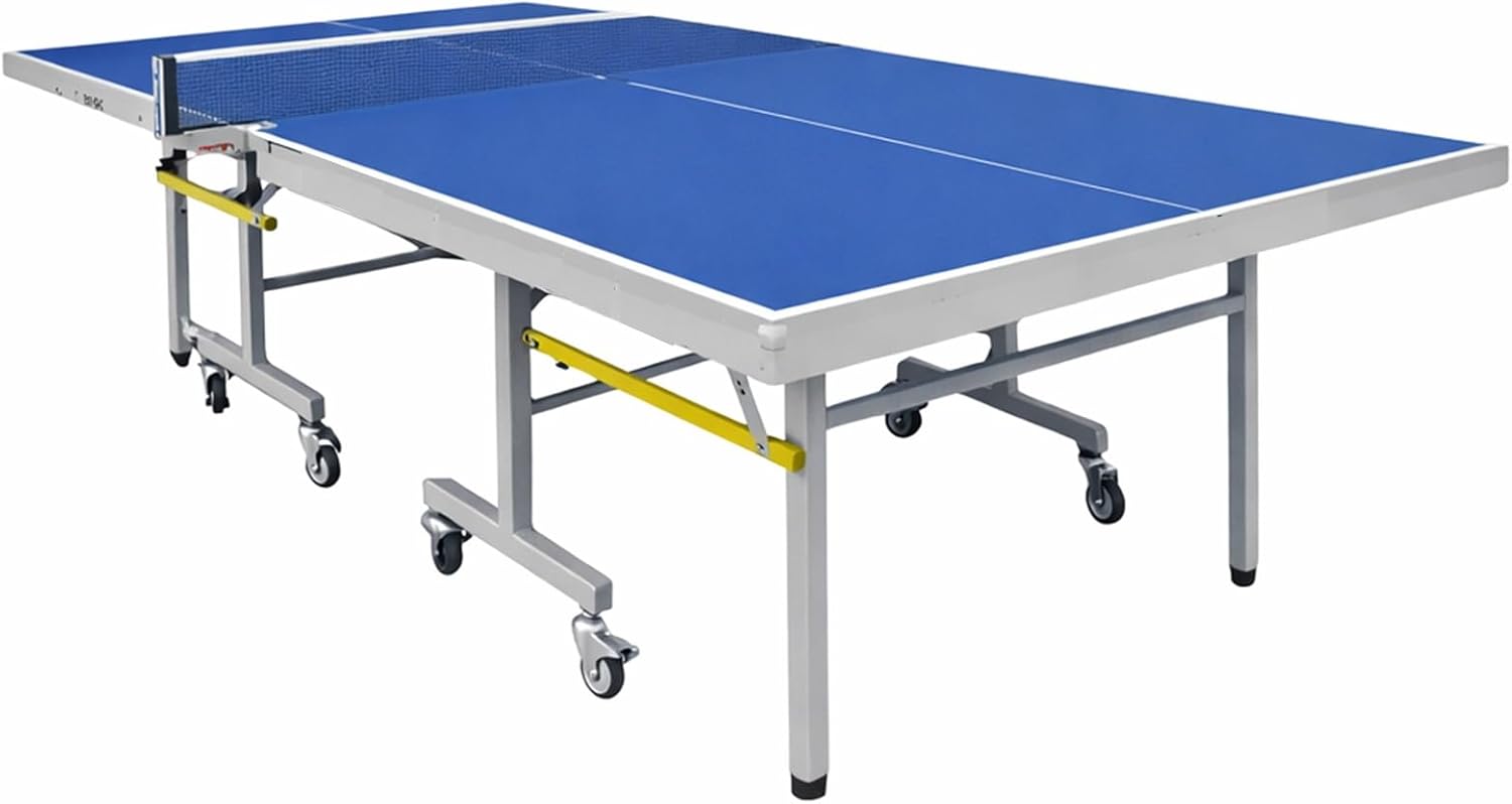 Table Tennis Table, Professional Tournament Size Ping Pong Table, Foldable Indoor Outdoor Table with Net and Wheels for Clubs, Schools & Recreation