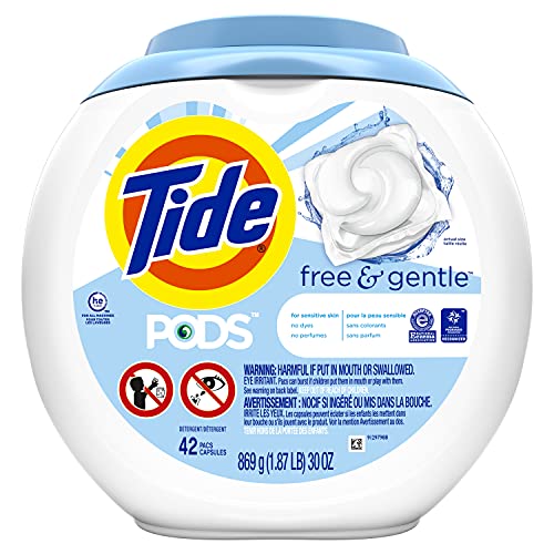 Image of Tide Pods Liquid Detergent Pacs, Free & Gentle, 42 Count (Pack of 4) (Packaging May Vary)