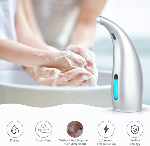 Dispensador automático de jabón sensor sin contacto - Dispensador de jabón sin contacto manos libres para champú líquido para cocina fregadero baño