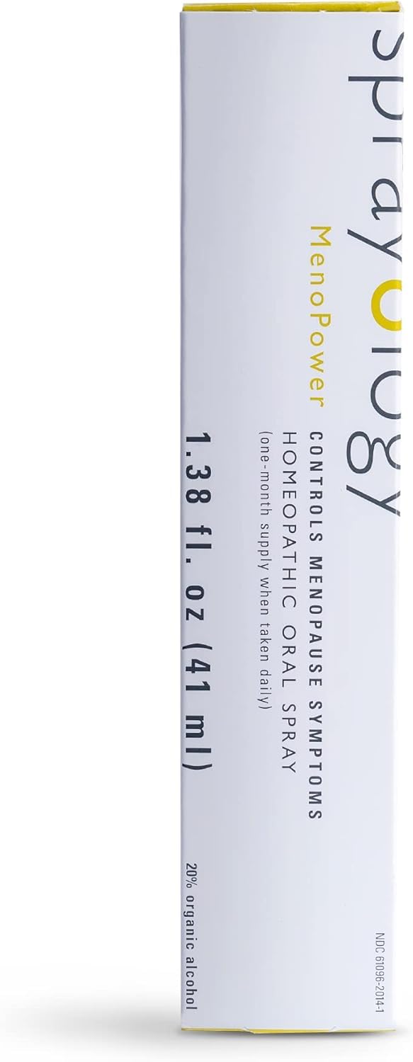 Sprayology MenoPower Homeopathic Menopause Relief Spray, Natural Hot Flash & Mood Support, Fast-Acting Oral Spray for Women, Gluten-Free, Lactose-Free, Natural Homeopathic, 30-Day Supply (1.38 fl oz)