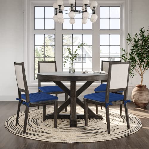 Sinosso Excellent Support Effect 4 Pack Dining Room Chair Cushions, Luxury Air Mesh Breathable Office Chair Pads, Non-Slip Desk Computer Seat Cushions (4 Counts, Blue) #TOP3