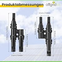Offgridtec 4-Fach Abzweigbuchsen T-Stecker, Solarstecker für Parallelschaltung, Snap-In-Verriegelung, IP67 Schutzklasse, Geeignet für bis zu 1000V DC, Einfache Installation, für Outdoor-Nutzung – Ansicht 2