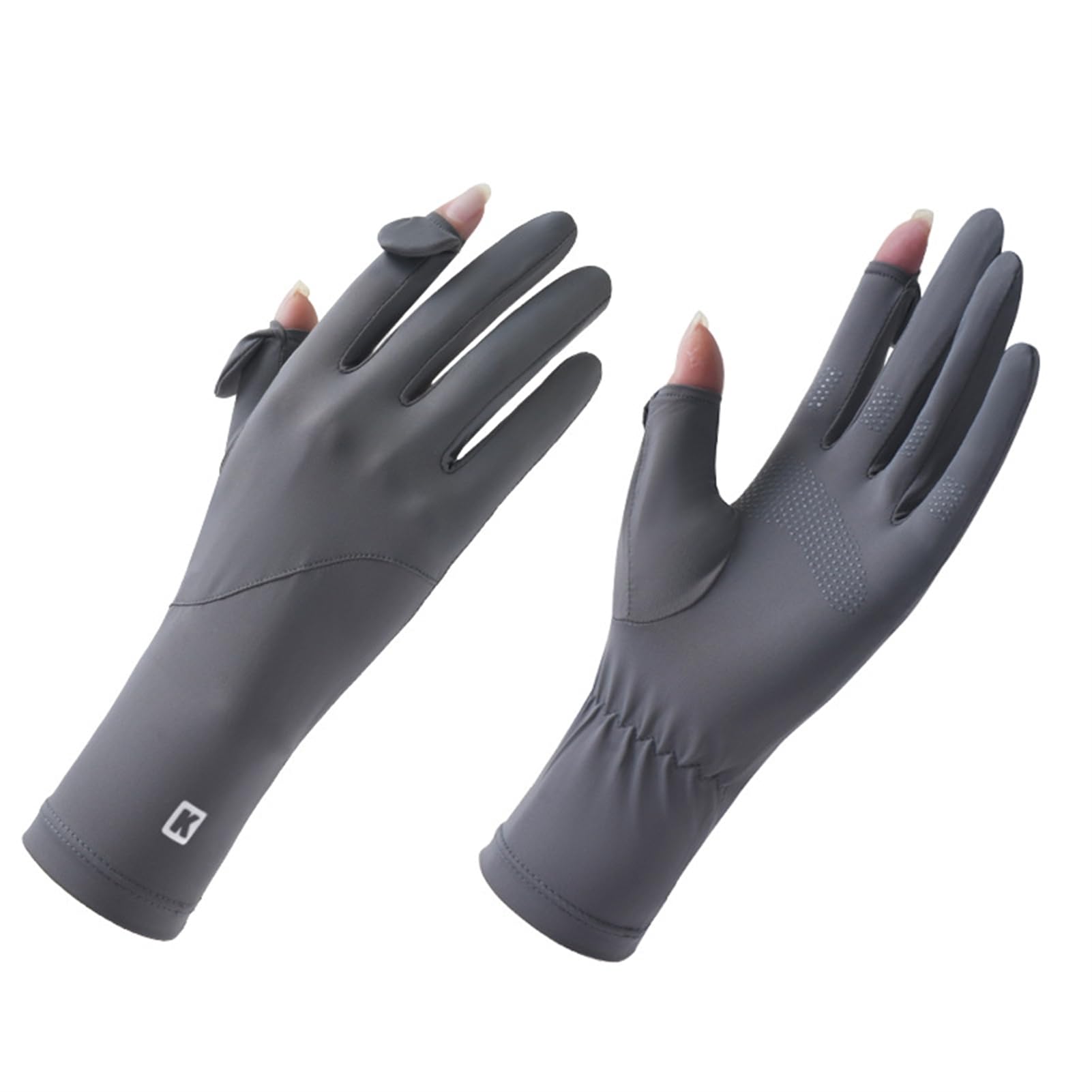 Lifup Women's Sun Gloves with Full Finger Coverage UPF 50+ Gloves for Summer Outdoor Dark Gray One Size