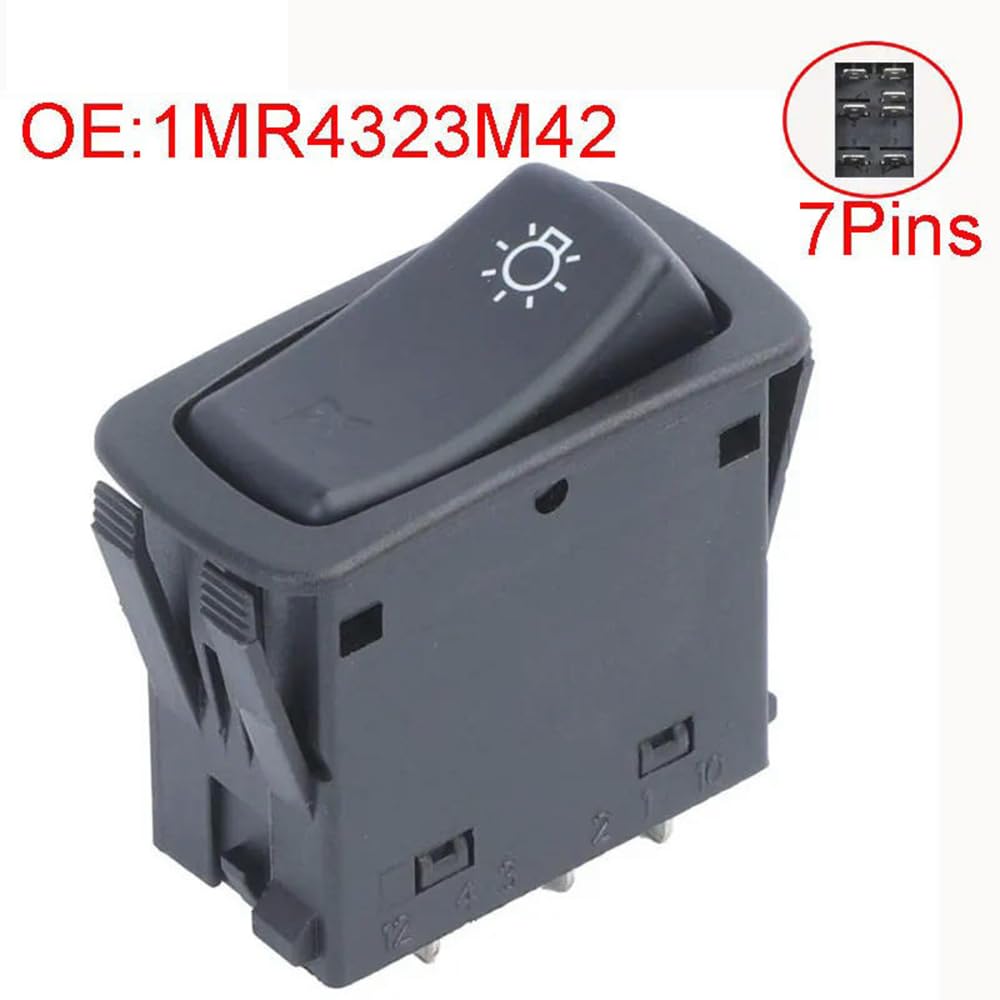 Mack Window Rocker Switch Disc Types Headlight Switch For MACK Replaces # 1MR3332P2 3 Position/6 ...