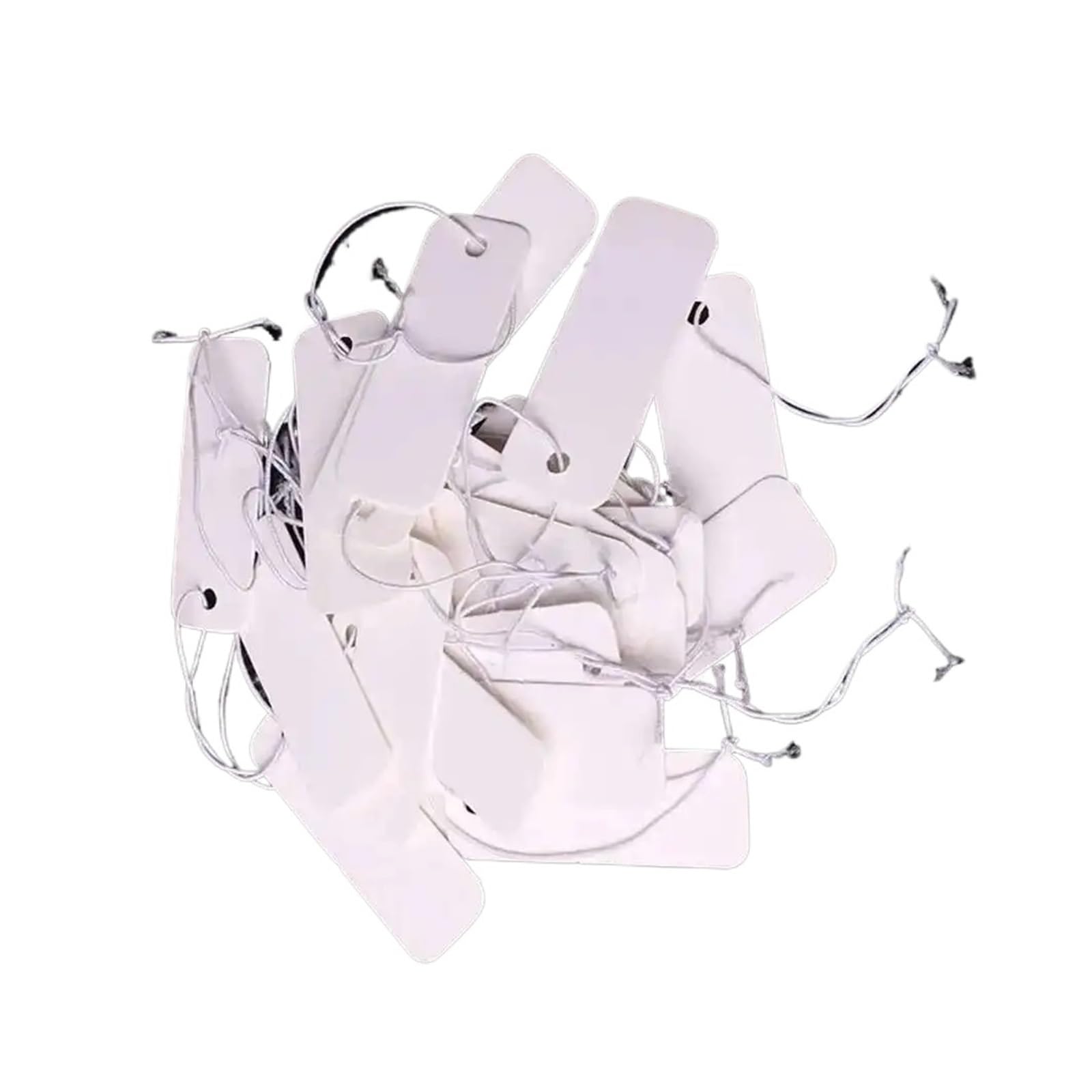 Preisschilder mit Schnur, 500 Stück, 4 x 2 cm, Papier-Preiskarten, Schnur, Etiketten, Blanko-Etikett, Schmuck, Display-Karte, Paket, Hängeetikett für Display-Preis