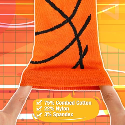 Panitay 12 Sets Basketball Party Favor Gift Sport Socks, Drawstring Bags, Stickers, Bracelets for Boys & Girls4